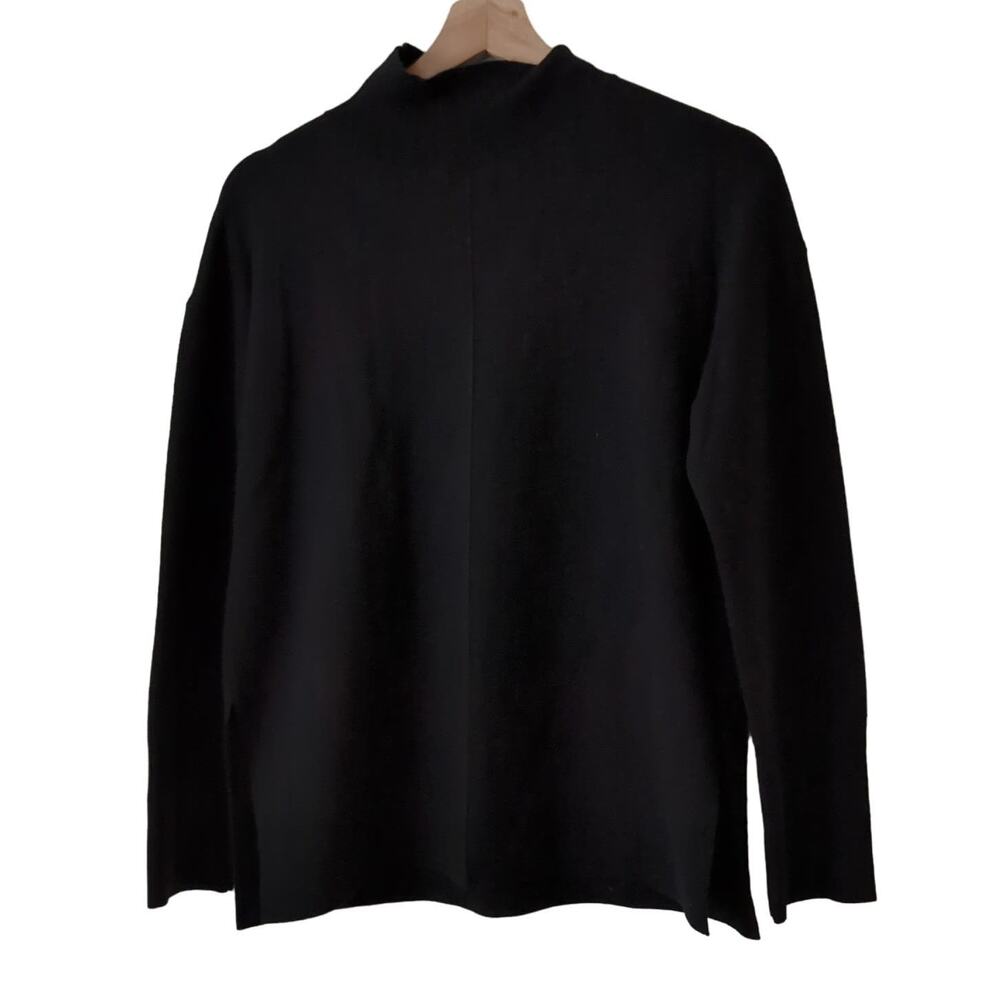 Banana Republic Womens Mock Neck Sweater Black XSP Petite Classic Classy